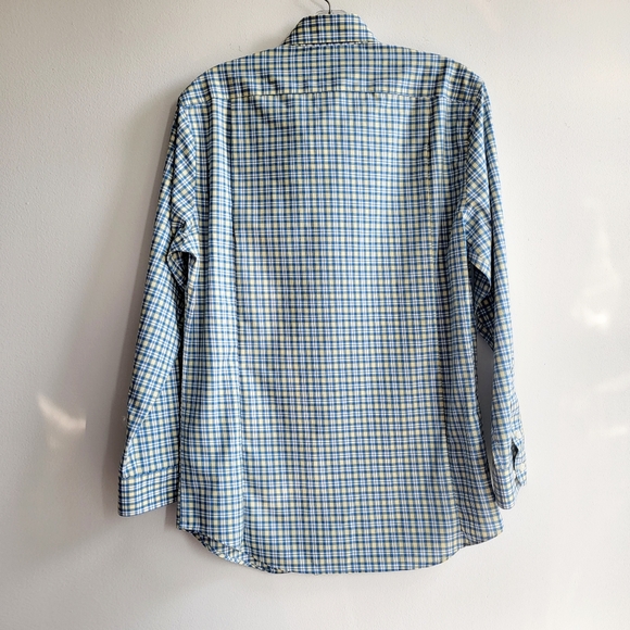 LL Beak Wrinkle Free Blue and Yellow Men's Button Up Dress Shirt Size S NWT - Picture 2 of 12